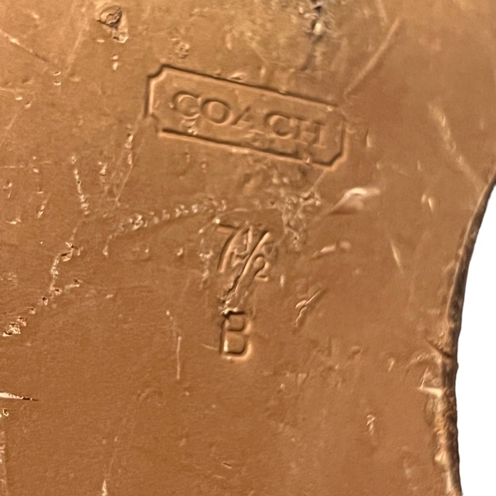 COACH Martta Tall Tan Leather Riding Boots in Cinnamon Size 7.5 - Picture 7 of 8